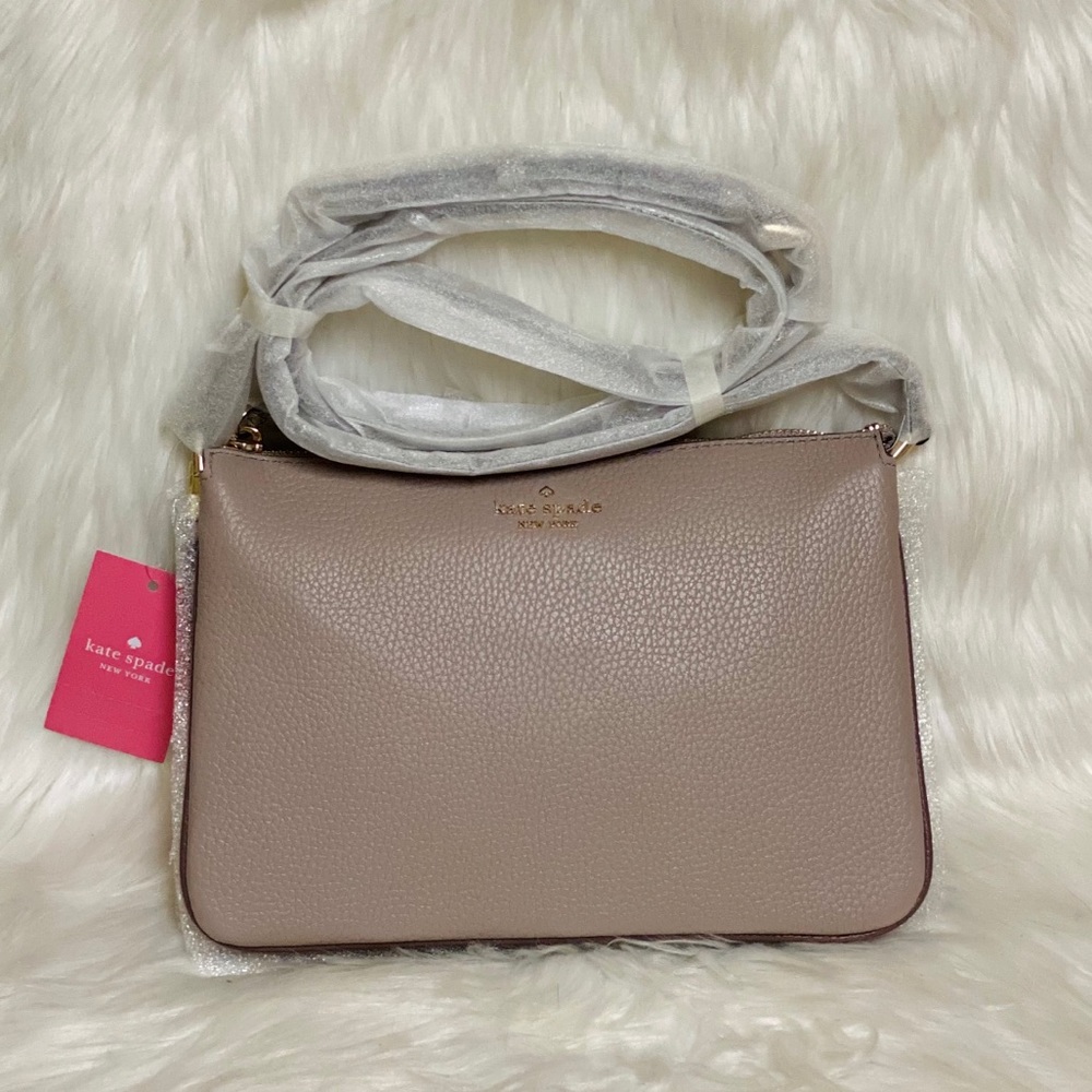 Kate Spade Triple Gusset Crossbody Snakeskin Trim - Picture 5 of 14